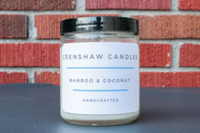 Load image into Gallery viewer, Bamboo & Coconut Soy Candle 8oz jar