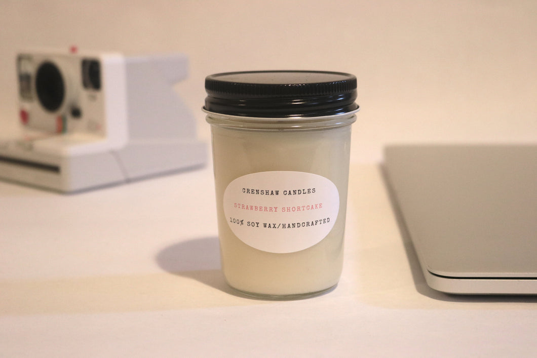 Strawberry Shortcake handcrafted Soy Candle.