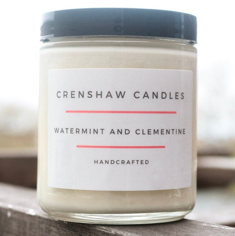 Watermint and Clementine Soy Candle.