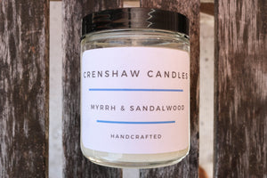 Myrrh & Sandalwood Soy Candle | housewarmings Gift.