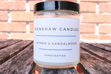 Load image into Gallery viewer, Myrrh &amp; Sandalwood Soy Candle | housewarmings Gift.
