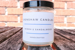 Myrrh & Sandalwood Soy Candle | housewarmings Gift.